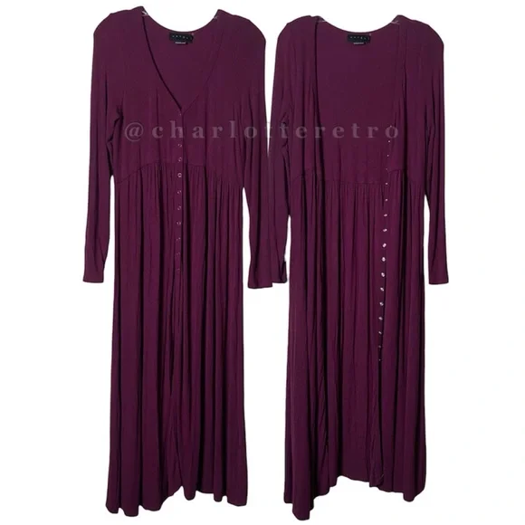 HATCH • The Softest Rib Nursing Dress - Aubergine - Picture 5 of 9